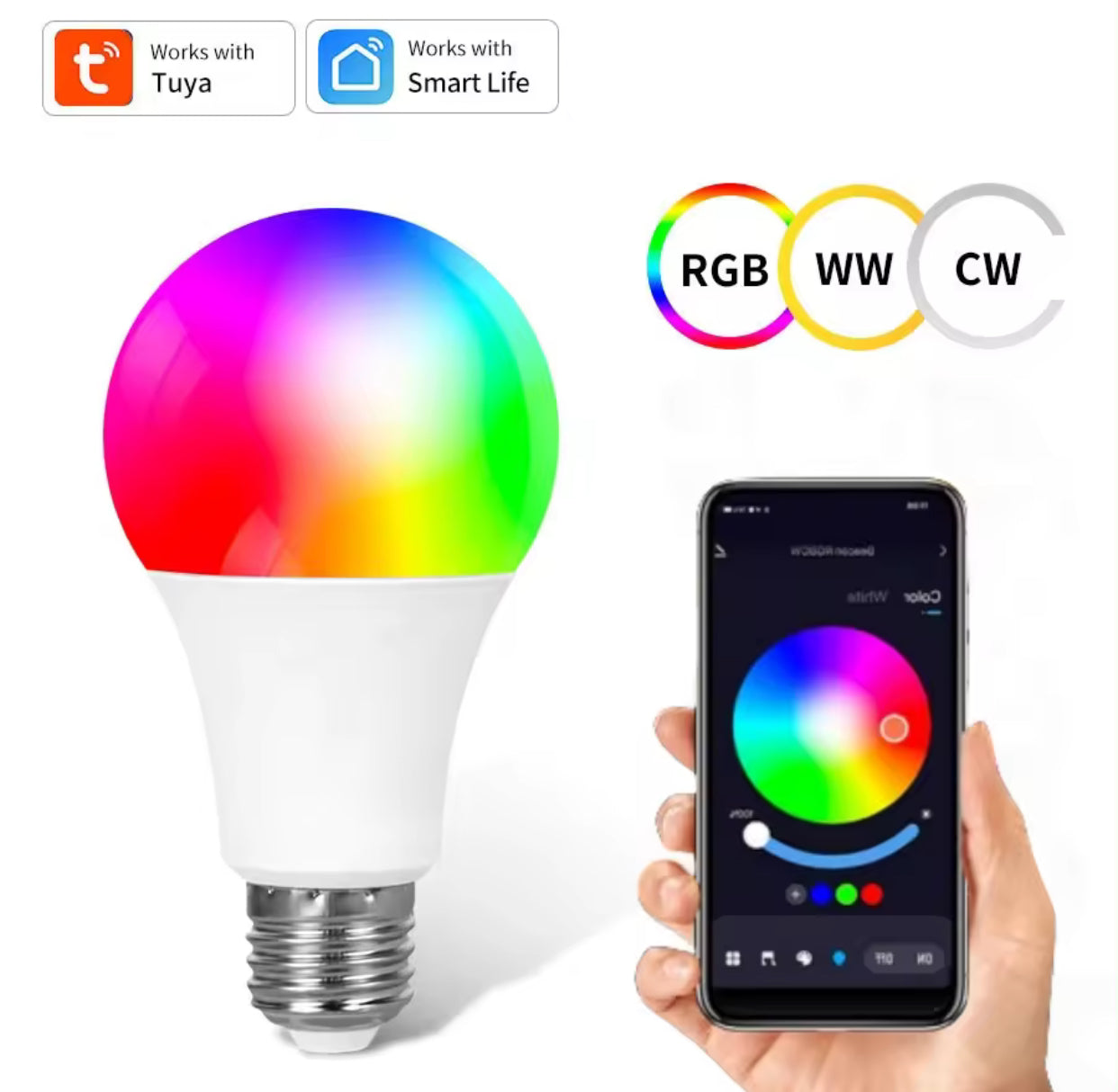 Tuya Smart WiFi Bulb RGB+CW+WW