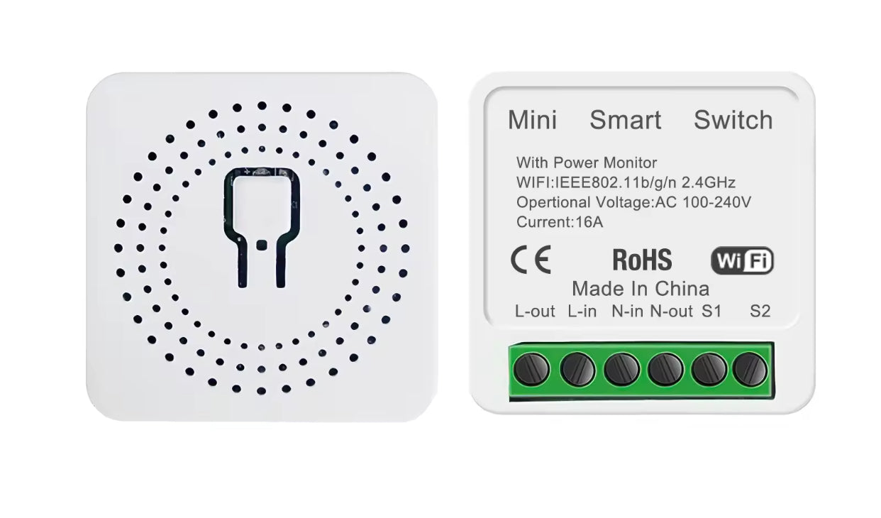 Mini Smart WiFi Switch 16 Amp with Power Meter