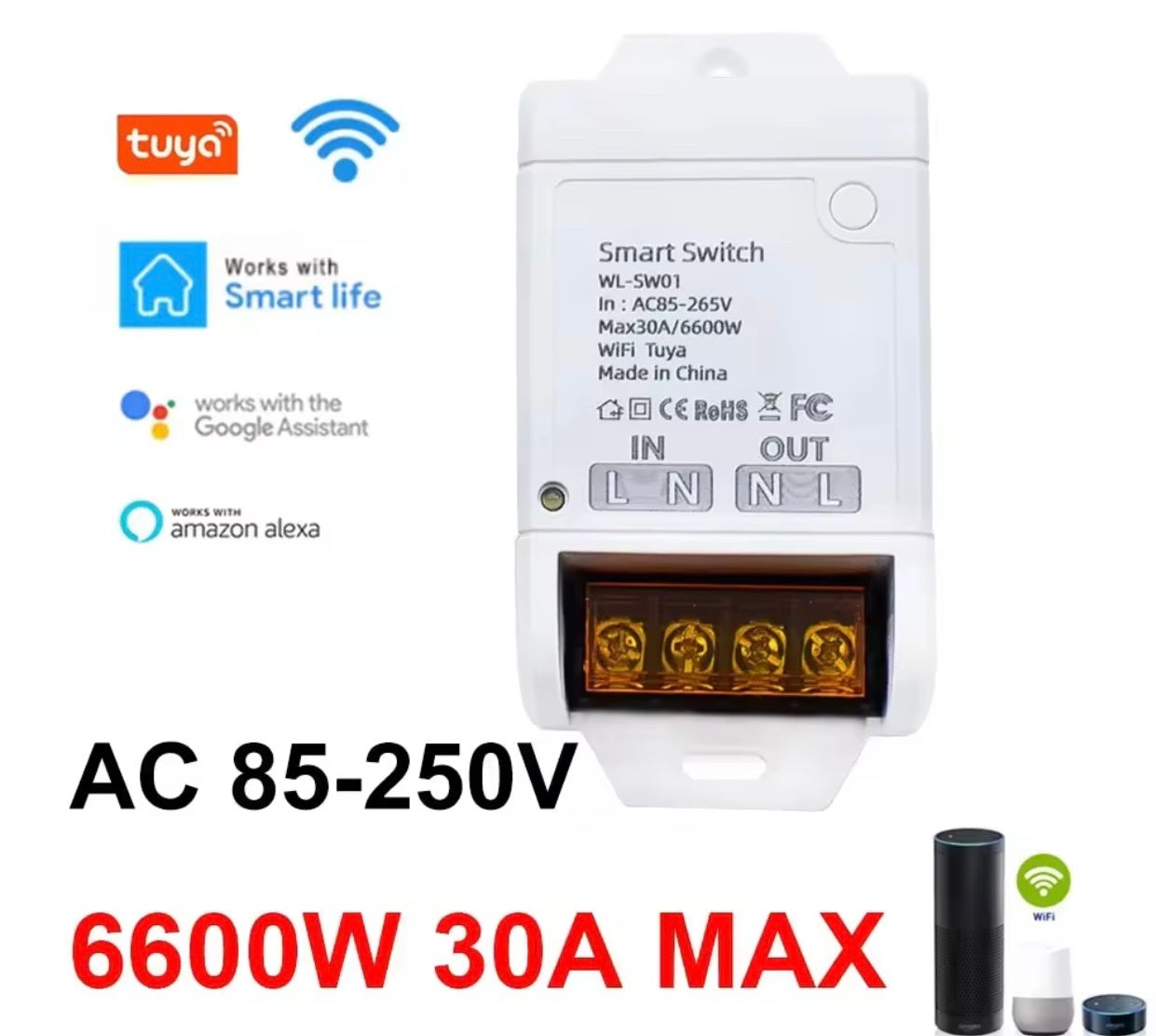 Smart WiFi Geyser Switch 30 Amp